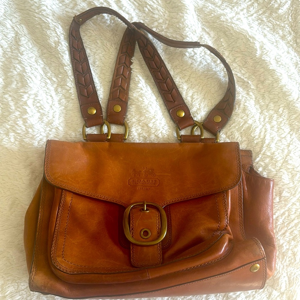 Leather coach bag